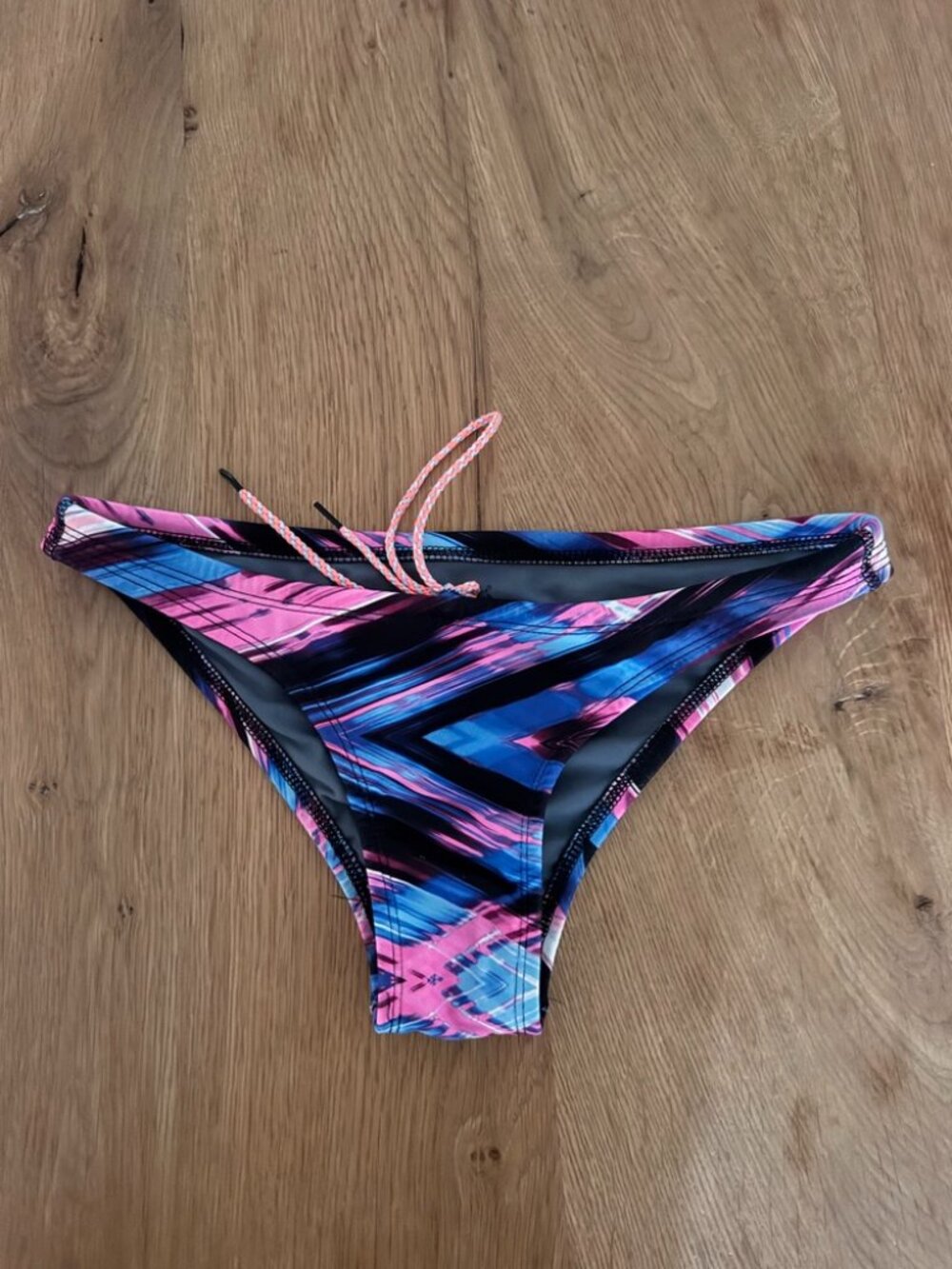Jolyn Europe Bikini Bottom — Pink Blue Purple Abstract Print | S